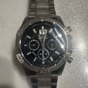 GUESS Black and Silver Chronograph Watch